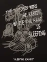 Sleeping Rabbit Printed Black Oversized T-shirt for Men