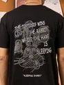 Sleeping Rabbit Printed Black Oversized T-shirt for Men