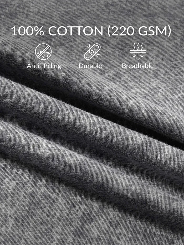 Smoke Acid Wash Oversized T-Shirt for Men