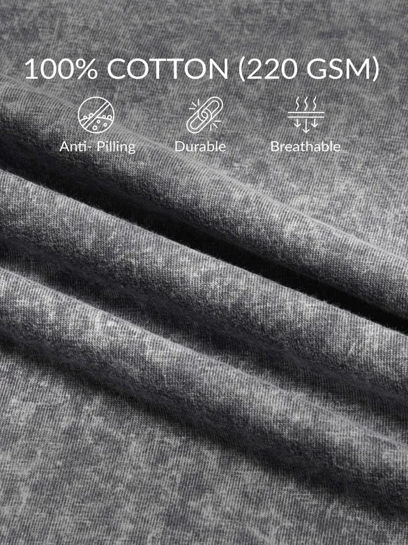 Smoke Acid Wash Oversized T-Shirt for Men