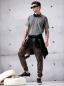 Smoke Acid Wash Oversized T-Shirt for Men