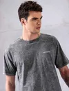 Smoke Acid Wash Oversized T-Shirt for Men