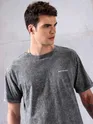 Smoke Acid Wash Oversized T-Shirt for Men