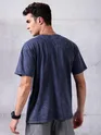 Steel Blue Acid Wash Oversized T-Shirt for Men