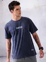 Steel Blue Acid Wash Oversized T-Shirt for Men