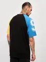 Superior Black Color Block Oversized T-shirt for Men