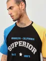 Superior Black Color Block Oversized T-shirt for Men
