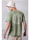 Tea Green Acid Wash Oversized T-Shirts for Men