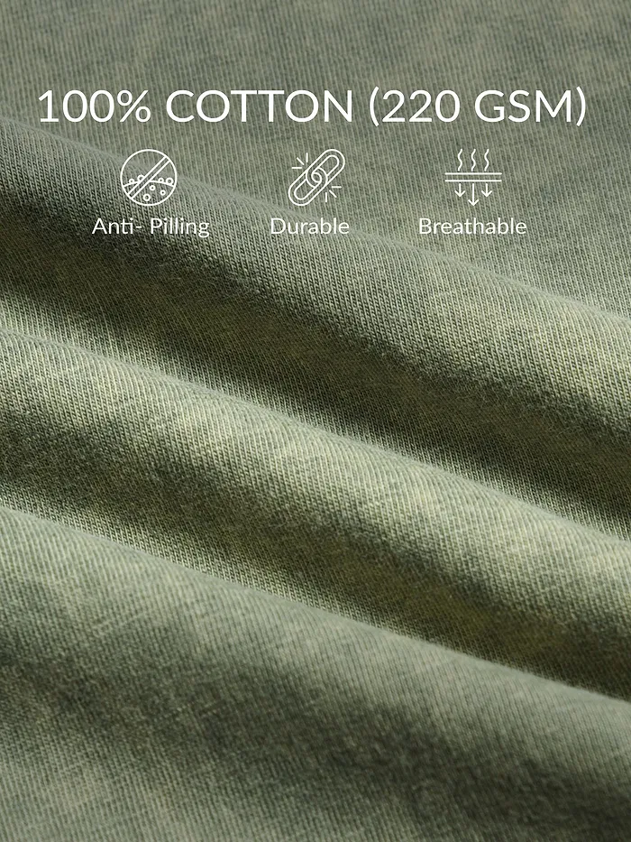 Tea Green Acid Wash Oversized T-Shirts for Men