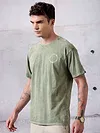 Tea Green Acid Wash Oversized T-Shirts for Men