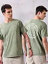 Tea Green Acid Wash Oversized T-Shirts for Men
