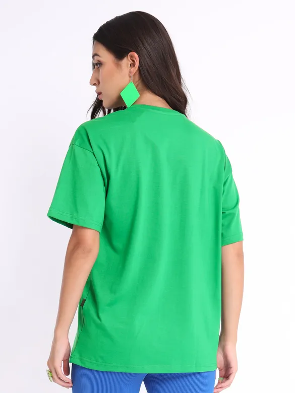Teach Peace Printed Oversized T-shirt for Women