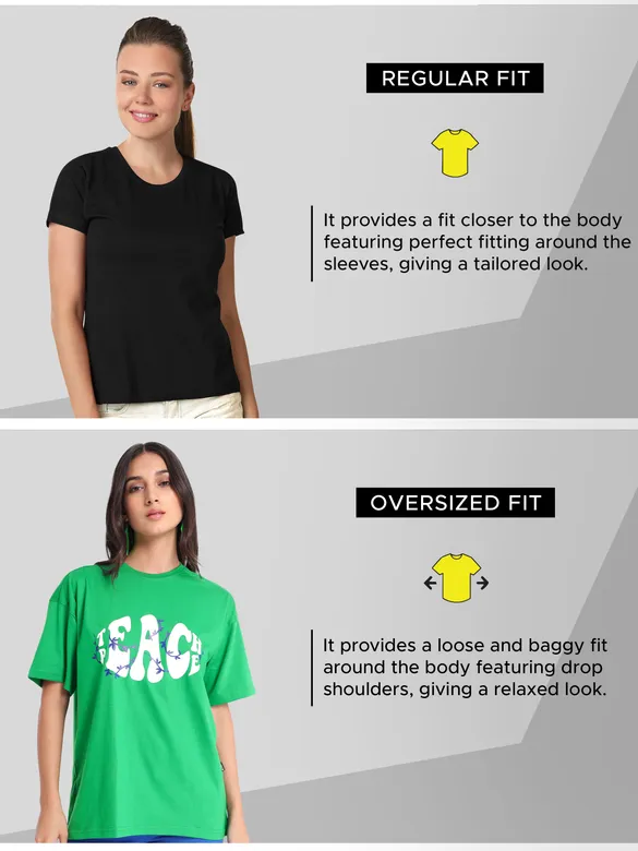 Teach Peace Printed Oversized T-shirt for Women