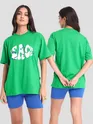 Teach Peace Printed Oversized T-shirt for Women