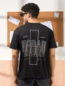 Today Printed Black Oversized T-shirt for Men