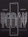 Today Printed Black Oversized T-shirt for Men