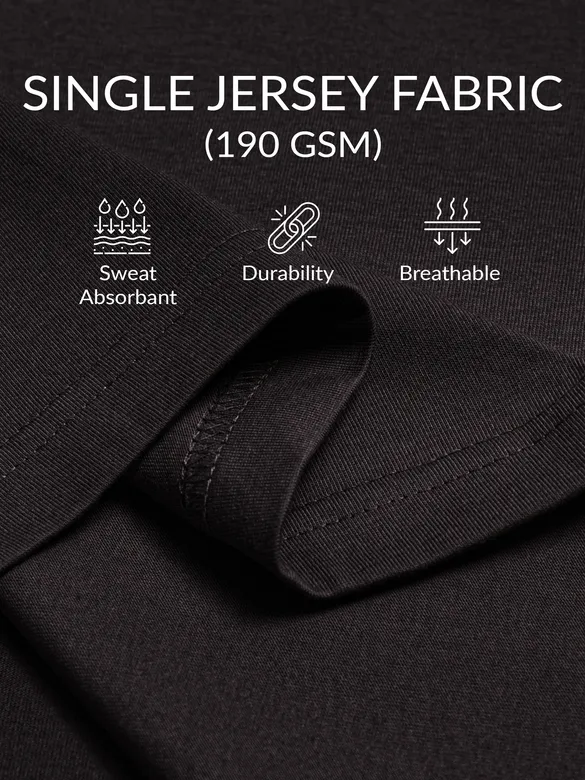 Today Printed Black Oversized T-shirt for Men