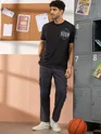 Today Printed Black Oversized T-shirt for Men