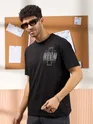 Today Printed Black Oversized T-shirt for Men