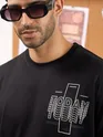 Today Printed Black Oversized T-shirt for Men