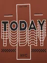 Today Printed Brown Oversized T-shirt for Men