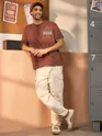 Today Printed Brown Oversized T-shirt for Men