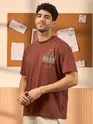 Today Printed Brown Oversized T-shirt for Men