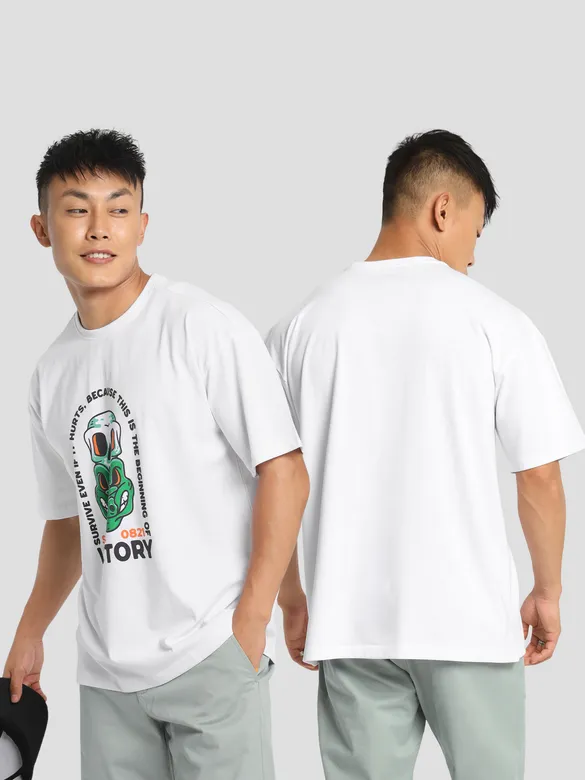 Victory Printed Oversized T-shirt for Men
