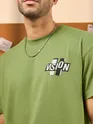Vision Printed Green Oversized T-shirt for Men