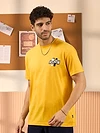 Vision Printed Yellow Oversized T-shirt for Men