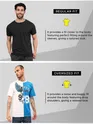 White-Blue Color Block Oversized T-shirt for Men