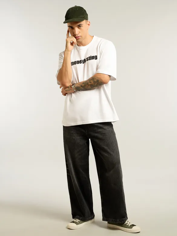 White Moneyfesting Oversized T-Shirt