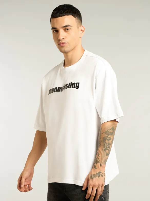 White Moneyfesting Oversized T-Shirt
