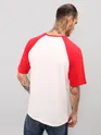 White-Red Raglan Oversized T-shirt for Men