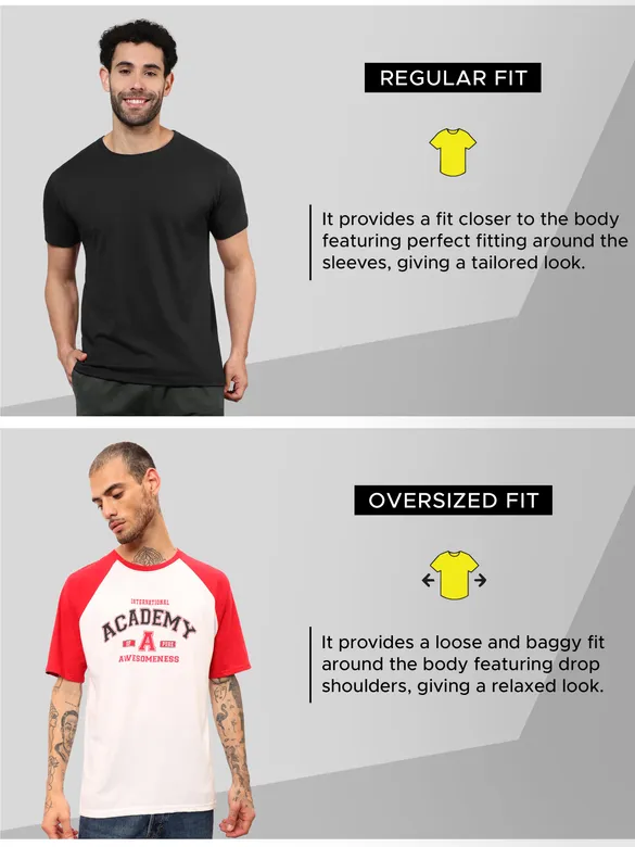 White-Red Raglan Oversized T-shirt for Men