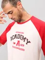 White-Red Raglan Oversized T-shirt for Men