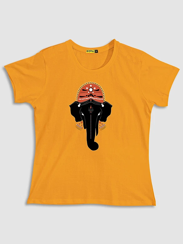 Gajanan Printed Half Sleeve T-Shirt For Girls
