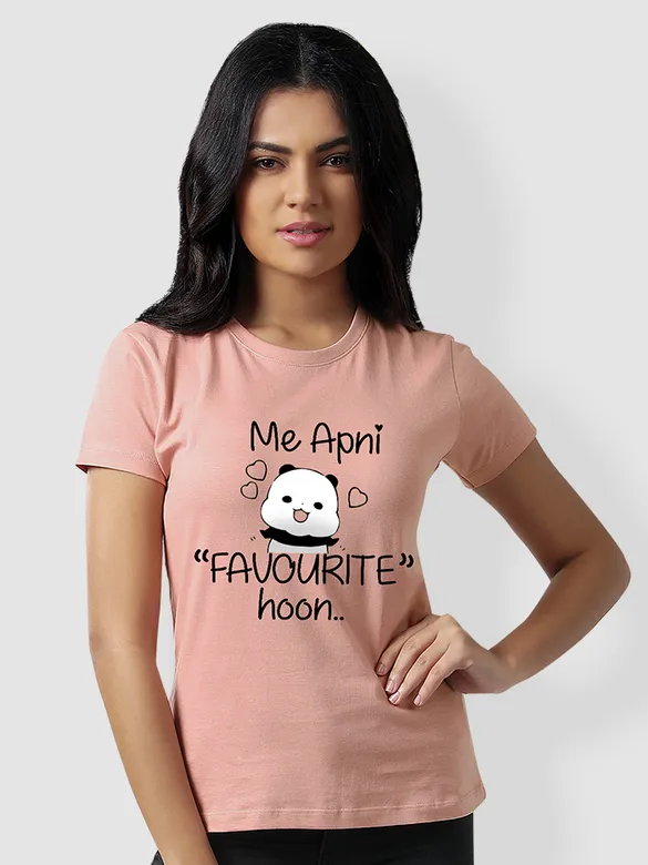 Me Apni Favourite Hoon T-shirt for Girls