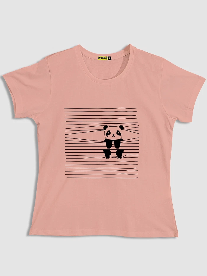 Peeping Panda T-shirt For Girls