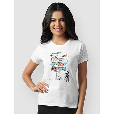 Travel Signboard T-shirts for Women, 