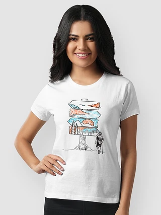 Travel Signboard T-shirts for Women, 