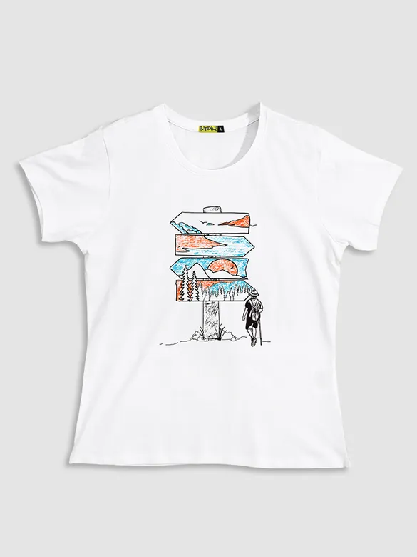 Travel Signboard T-shirts for Girls