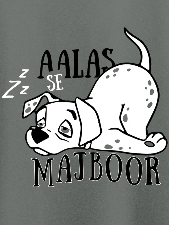Aalas se Majboor Half Sleeve T-shirt for Men