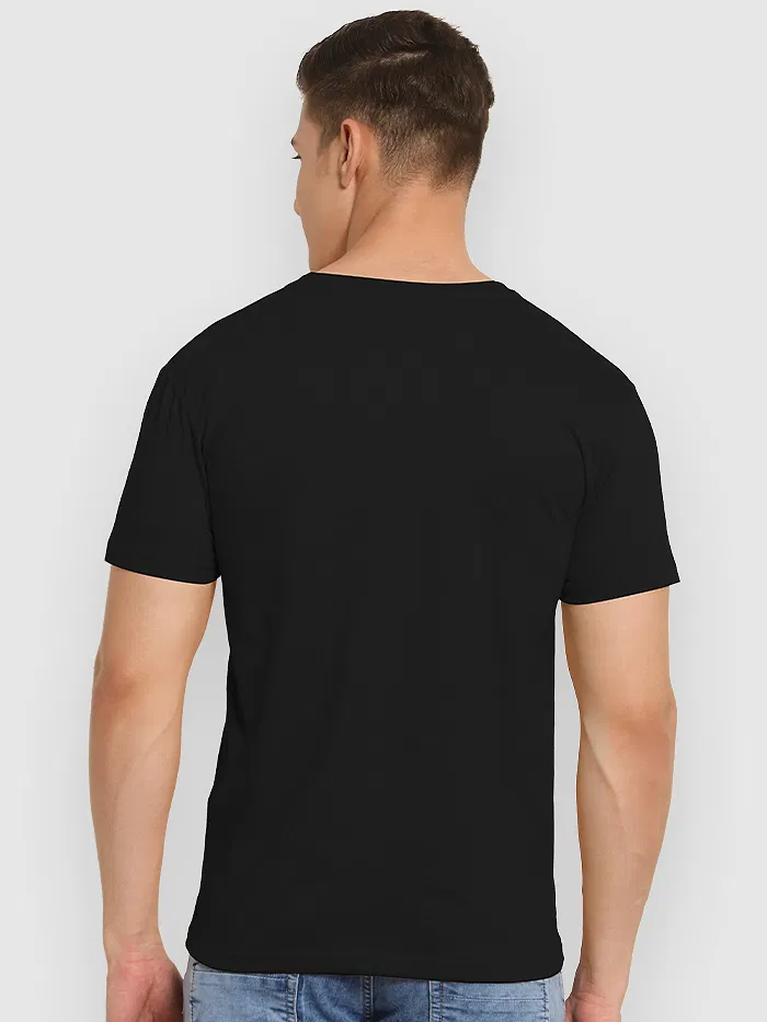Black Sanskrit Shloka Printed T-shirt for Men