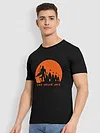Black Sanskrit Shloka Printed T-shirt for Men