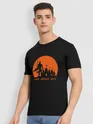 Black Sanskrit Shloka Printed T-shirt for Men