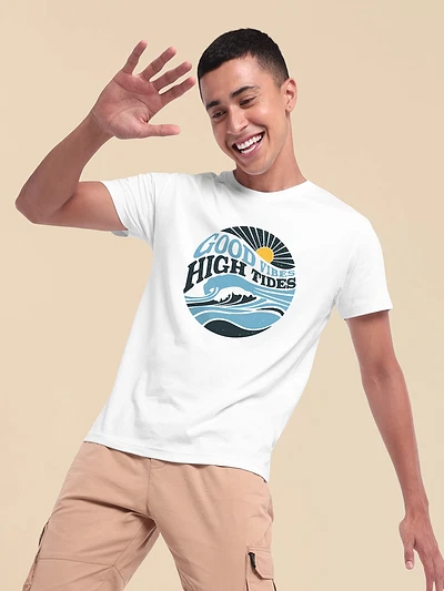 Good Vibes Half Sleeve T-shirt for Men