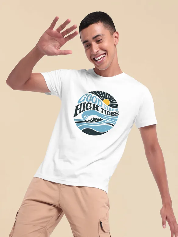 Good Vibes Half Sleeve T-shirt for Men