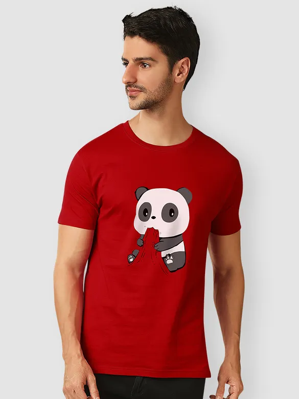 Hungry Panda Half Sleeve T-shirt for Men