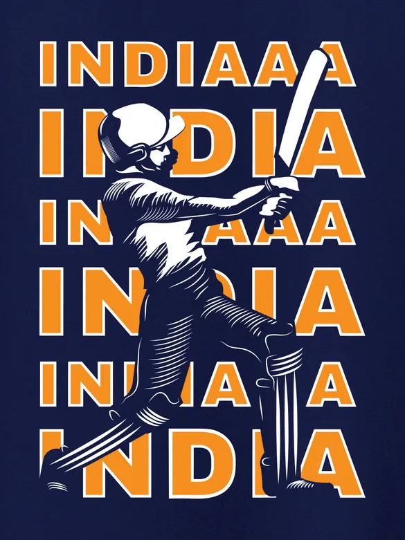 Indian Cricket Half Sleeve T-shirt for Men